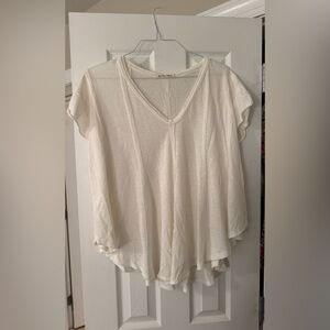 We The Free White V-Neck Short Sleeve Top